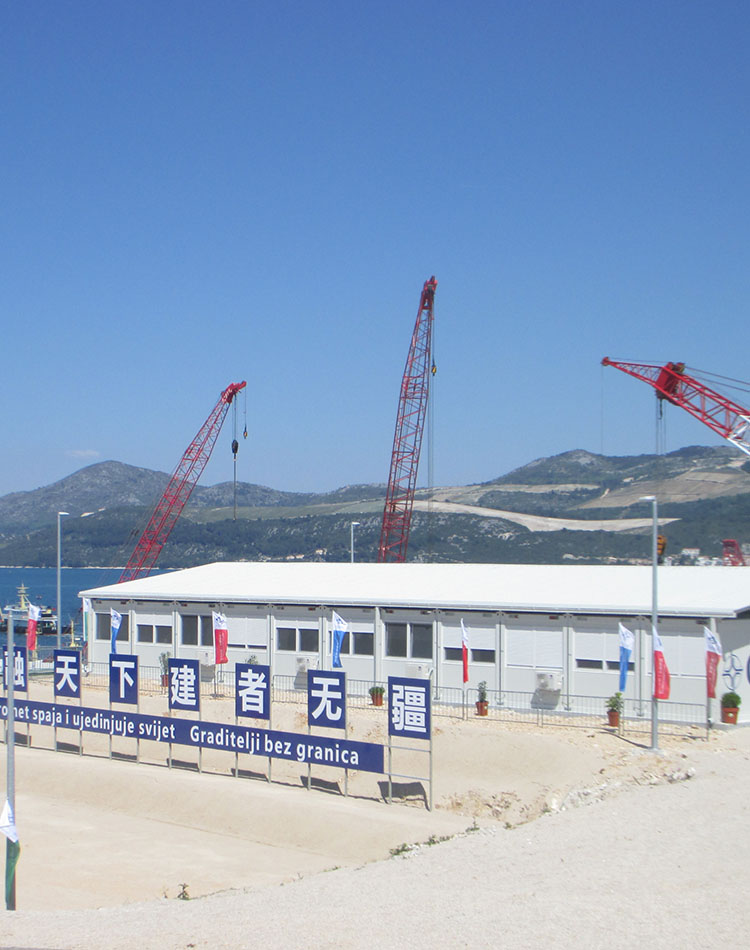 China Road and Bridge Croatia Peljesac Bridge project construction camp